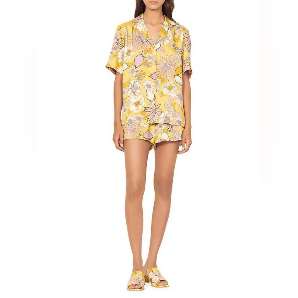 Sandro Floral Pyjama-Style Set Shirt and Shorts